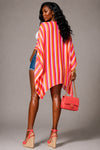 Pretty in Pink Striped Kimono