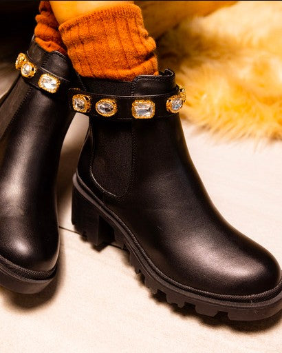 $55 Black Jeweled Booties