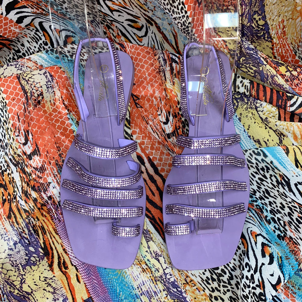 $20 Lavender Rhinestone Sandals