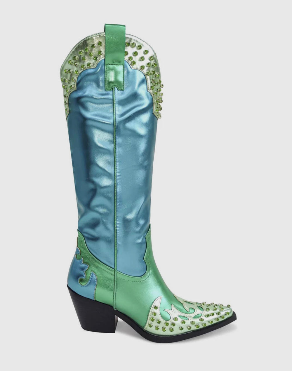 $125 Blue & Green Cowboy Boots