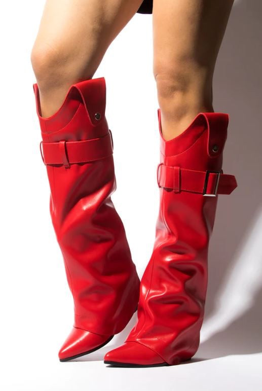 $65 Red Sleeve Booties
