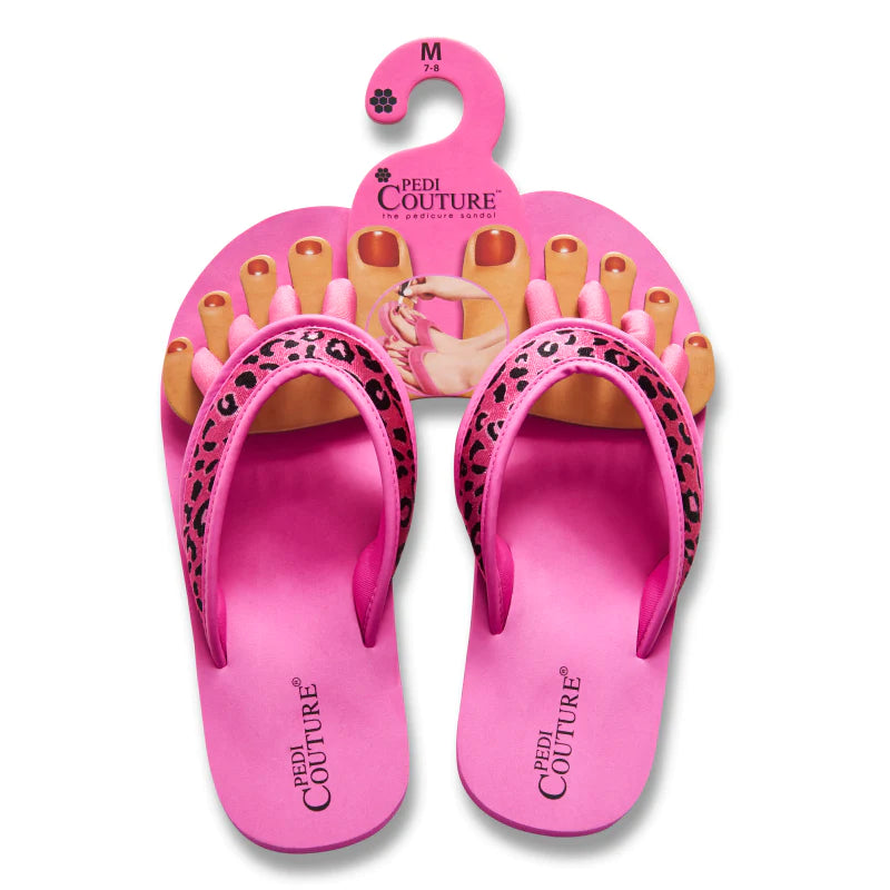 $30 Fuchsia & Pink Leopard Pedicure Sandals