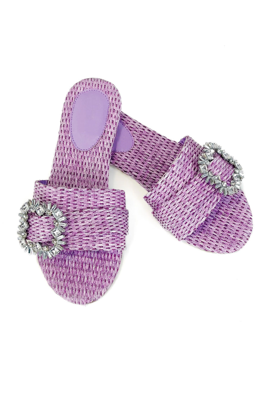 $40 Lilac Raffia Sandals