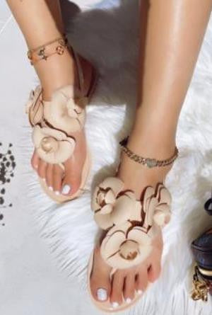 $25 Nude Flower Sandals