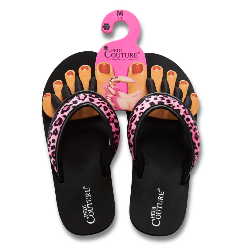 $30 Black & Pink Leopard Pedicure Sandals