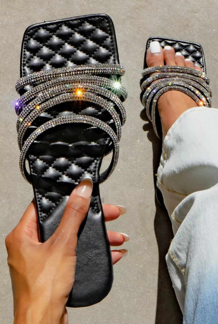 $25 Multi Strap Rhinestone Sandals