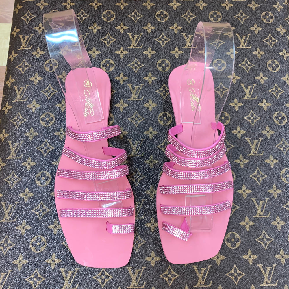 $20 Pink Rhinestone Sandals