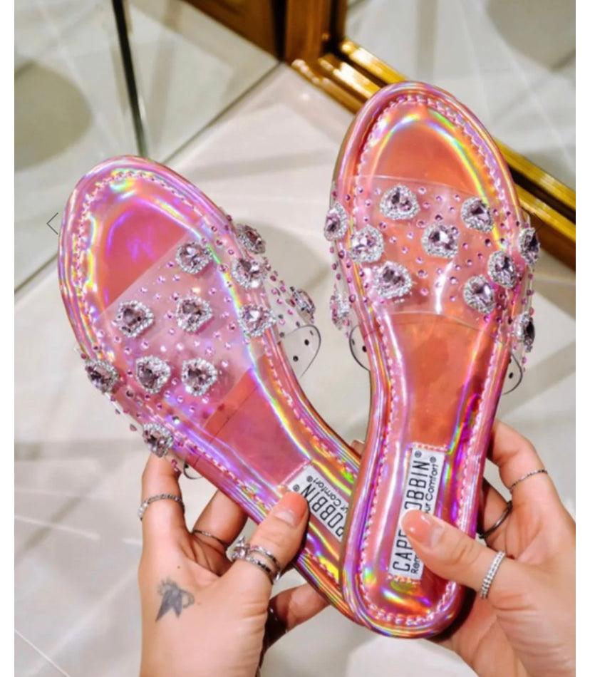 $35 Pink Jeweled Sandals