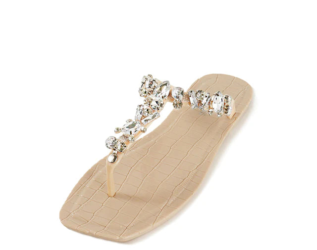 $35 Nude Jeweled Sandals